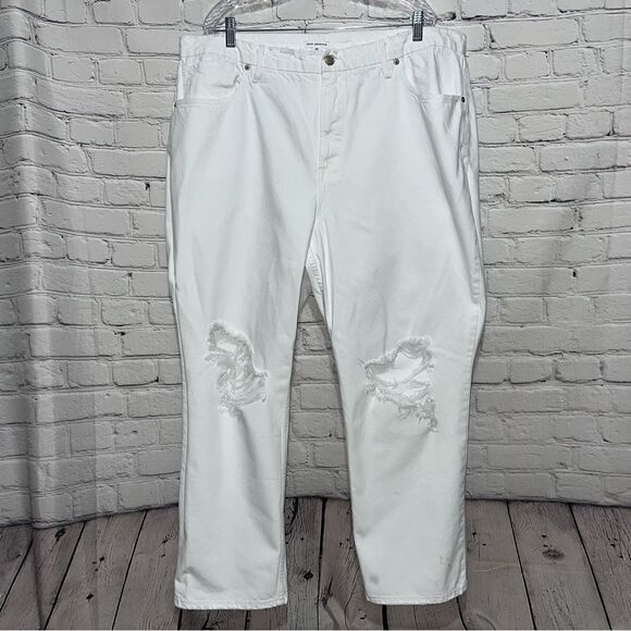 Good American 90s Duster Distressed High Rise Straight Jeans Size 20 - Picture 1 of 10